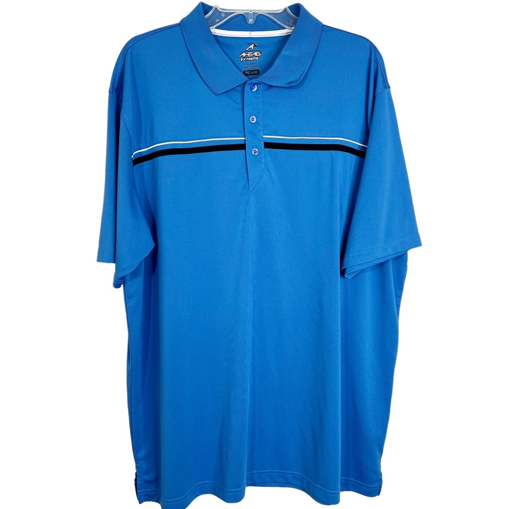 Ahead Extreme Short Sleeve Dry Wicking Polo Performance Shirt Blue Men’s Sz XXL